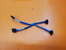                  Lot of 2  6" Blue SATA Drive Cables Straight to Right Angle