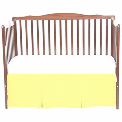 bkb Solid Tailored Mini Crib Skirt, Yellow