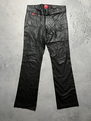 y2k grunge archive ギミックopium フレア leather y2k grunge archive opium leather pants