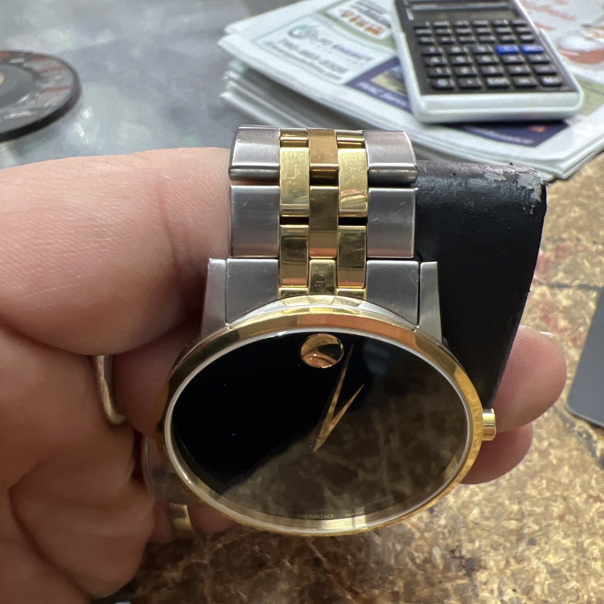 Movado 07.1.19.1462 Men's Watch Museum Black Dial Swiss Quartz Two