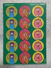 Vintage 90s Trend Scratch And Sniff Stickers Licorice Scent 15 pcs 1996 Mint