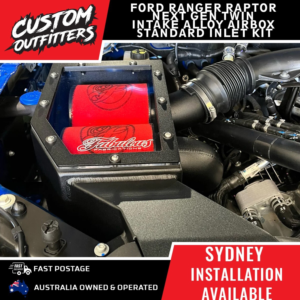 PREMIUM Custom Alloy Airbox Air Intake to suit Next Gen Ford Raptor ...