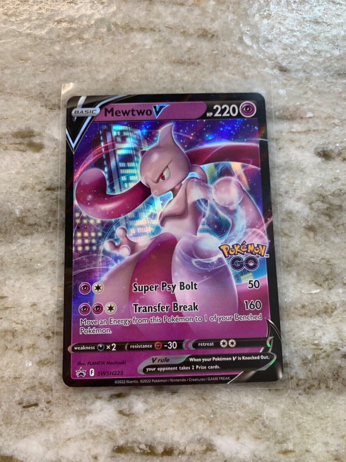 Pokemon TCG - Mewtwo V - SWSH Black Star Promo - Holo Full Art Card - SWSH  229