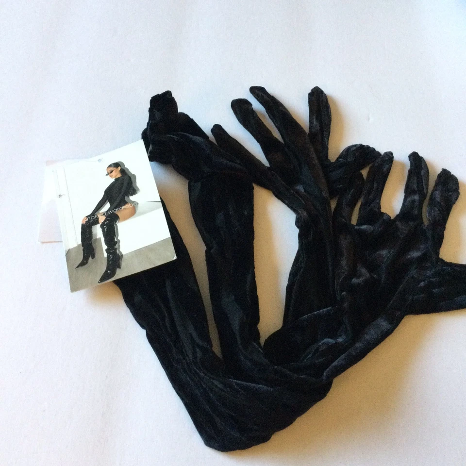 ARMARIO DESNUDO OH SO WILD GUANTES LARGOS ESTAMPADO TIGRE TERCIOPELO NEGRO OS NUEVOS CON ETIQUETAS Foto 2 de 4