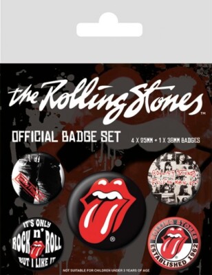 Button Badge 5er Pack ROLLING STONES - Zunge 1x38 & 4x25mm BP80465