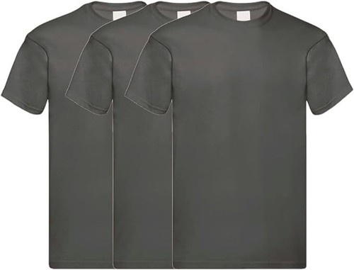 Mens Original Pack of 3 Short Sleeve Plain T-Shirts Fruit Of The Loom 100% Cotto - Picture 25 of 42
