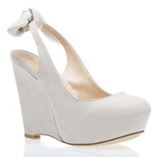 Elizabeth Brady NYC Edition Cute Sling back Suede Pump Wedges NEW Size 8
