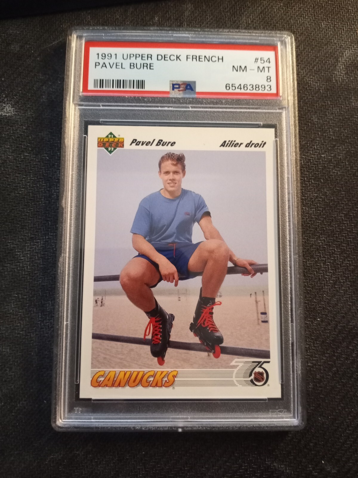 Pavel Bure - PSA 8 - 1991 Upper Deck French #54 - Rookie RC 