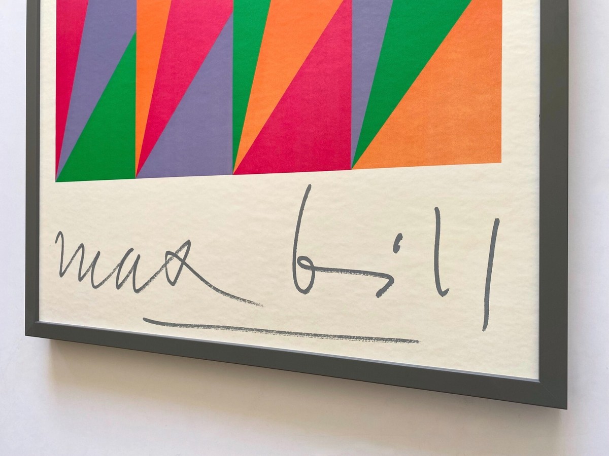 MAX BILL RARE 1974 SERIGRAPH SILKSCREEN PRINT FRAMED MODERNIST