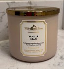 Bath & Body Works White Barn VANILLA BEAN 3 Wick Candle, 14.5 oz