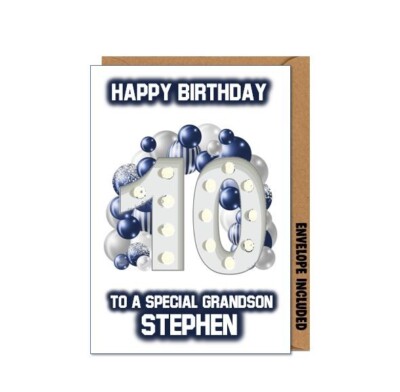 Personalised 10th Birthday Card Son Grandson Nephew Brother Cousin ...