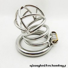 Male Stainless Steel Metal Chastity Cage Long Peni Chastity Device Locks Rings