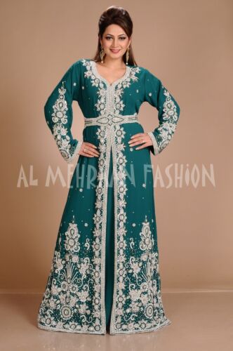 Dubai Abaya Kaftan Elegante Jenna Decorato Jilbab Arabo Matrimonio Abito Var - Picture 1 of 4