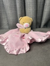 Baby Starters Thank Heaven Little Girls Pink Teddy Bear Lovey Satin Blanket Toy