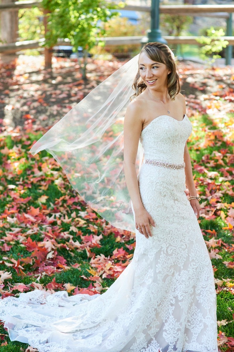 allure wedding gown, fit and flare with soft sueded lace size 6 dress | eBay
