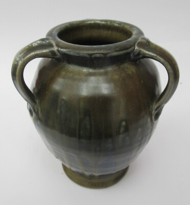 Hochgebrannte Steinzeug Kunstkeramik Dreihenkel Urne oder Vase evtl. französisch um 1920