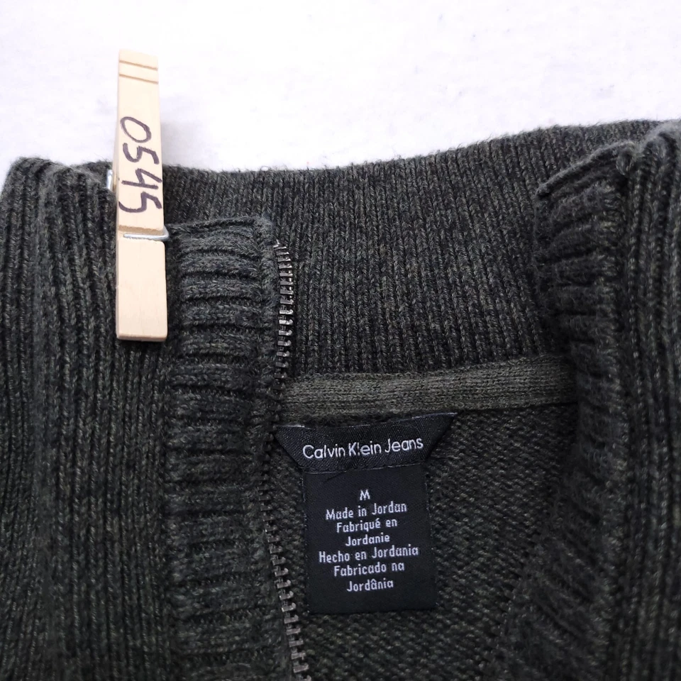 Calvin Klein 1/4 Cremallera Cuello Informal Manga Larga Sudadera Para Hombre Talla M Verde Foto 3 de 4