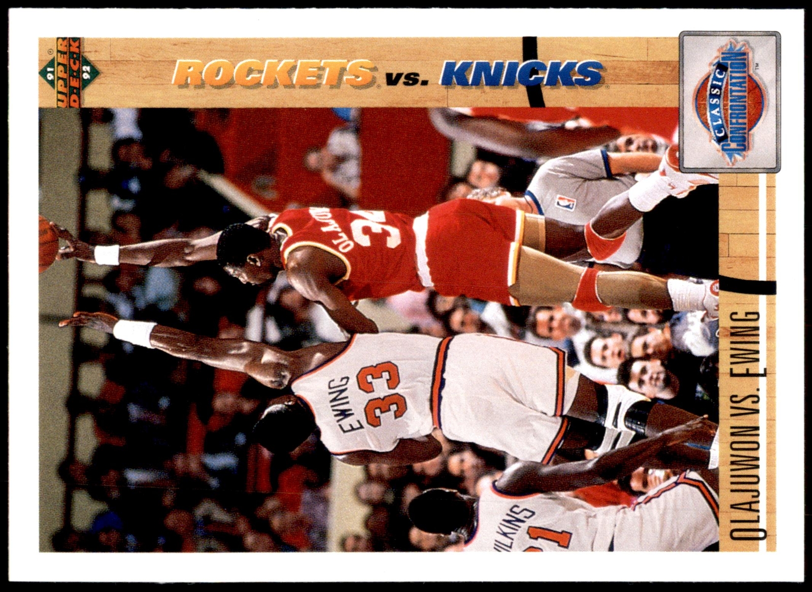Olajuwon vs. Ewing #33 Basketball Cards 1991 Upper Deck trading card — raw and PSA graded price guide