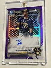 2021 Bowman Chrome JEFERSON QUERO Purple Refractor Auto /250 Brewers Prospect 