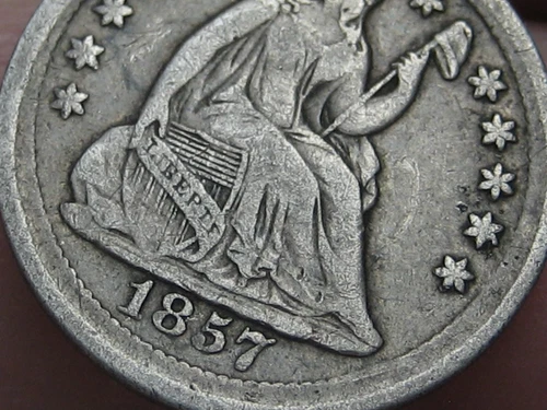 1857 P Seated Liberty Half Dime- Philadelphia, VF/XF Details