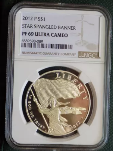 2012-P $1 Star Spangled Banner Silver Dollar NGC PF69 ULTRA CAMEO