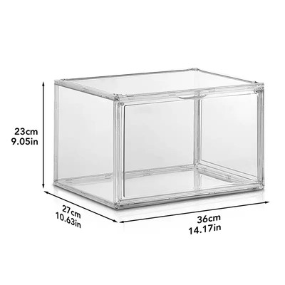 Shoe Storage Box/Crystal Clear Transparent/Extra Large/Magnetic Side Open Door