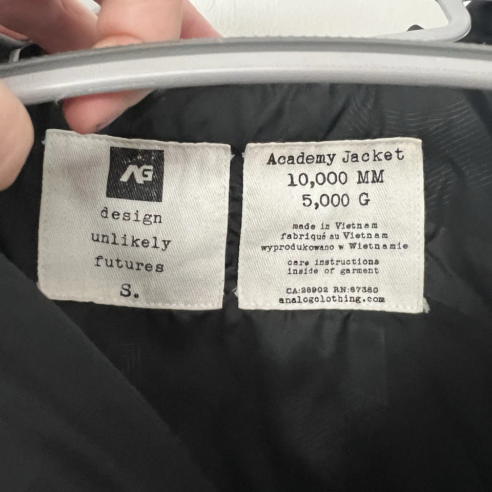 Chaqueta Analog Academy Para Hombre Pequeña Gris Exterior Esquí Snowboard Abrigo con Capucha Foto 3 de 4