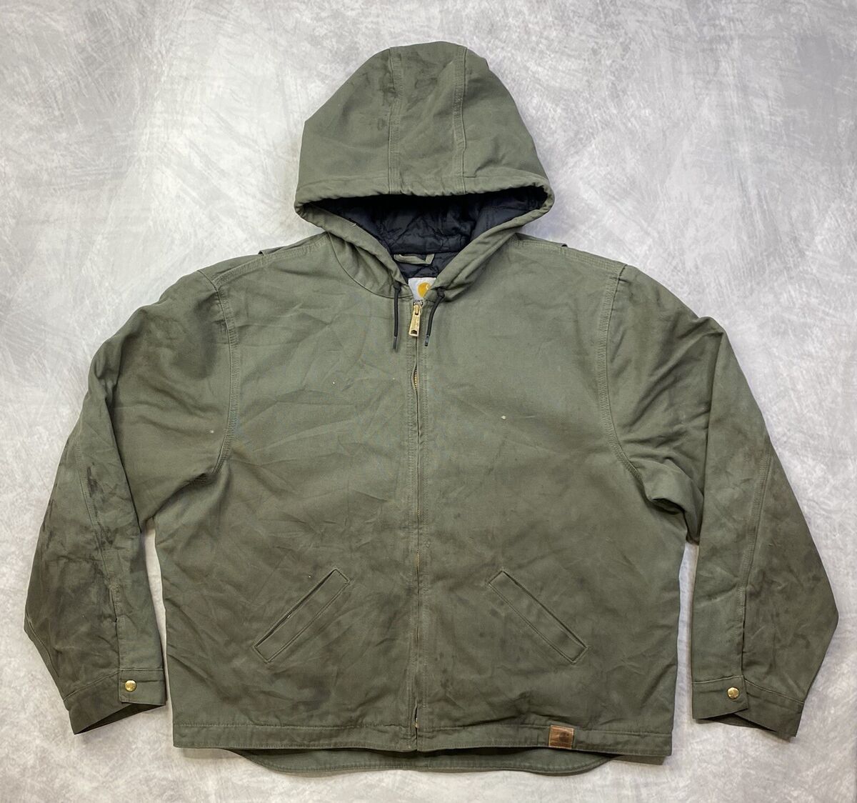 Vintage Carhartt 100733-316 Quilt-Lined Hooded Canvas Duck Green Moss Size 2XL Vintage Carhartt 100733-316 Quilt-Lined Hooded Canvas Duck Green Moss Size 2XL