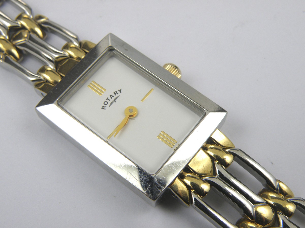 Rotary Lb02211/02 Gold/silver Ladies Dress Bracelet Watch 30m