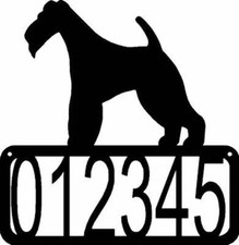 Wire Fox Terrier Dog House Address Sign - Made in USA