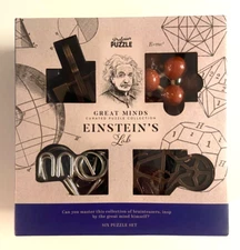 Einstein's Lab Professor Puzzle Great Minds 6 Puzzle Set New Sealed Brain Teaser