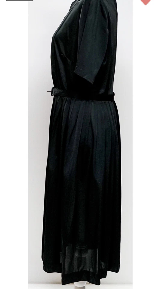 Fab! VESTIDO DE CÓCTEL DE DÍA PLISADO NEGRO AÑOS 60 DE COLECCIÓN mangas cortas Foto 4 de 4