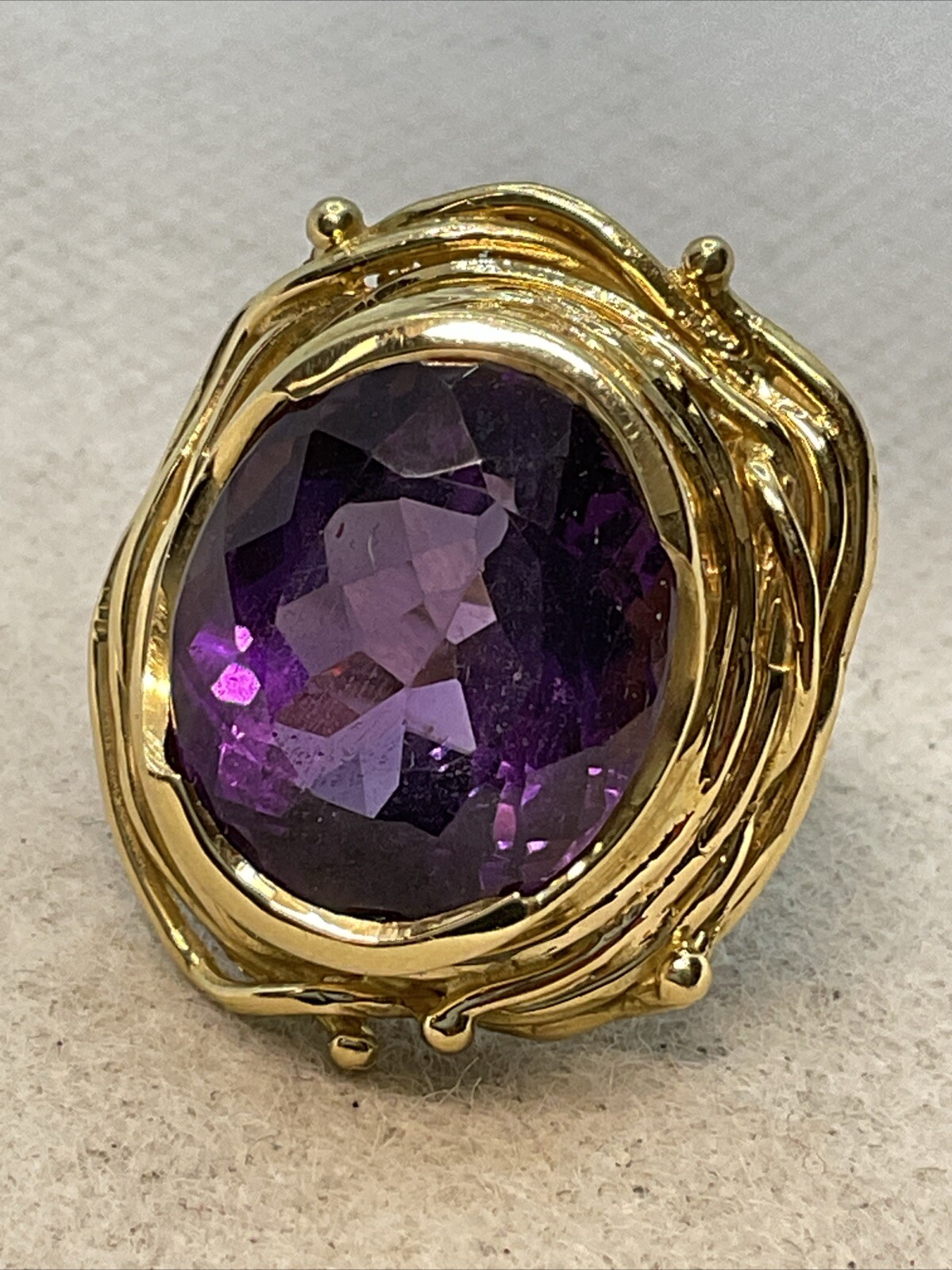 IMPRESSIVE MASSIVE Solid 18K (750) Yellow Gold Am… - image 6