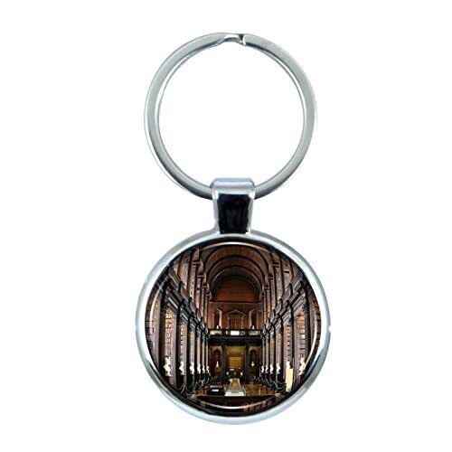 Trinity College Dublin Keychain with Epoxy Dome and Metal Keyring - Afbeelding 1 van 4
