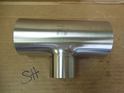 Max Pure S/S Stainless Steel Tee Weld Fitting 2048730 2'' OD X 3'' OD X 6-13/16'' L