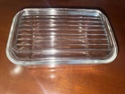 Ribbed Clear Glass Refrigerator Fridge Dish Container Lid Butter Retro Vintage
