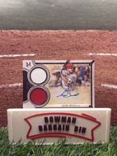 2018 Topps Museum Adam Duvall DUAL GAME-USED JERSEY AUTO REDS 071/299