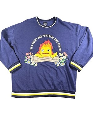 Her Universe Calcifer Howl's Moving Castle Embroidered Sweatshirt 2X