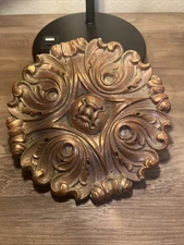 Vintage Syroco Gold Wood Scroll Wall Ornate Hanging Decor 6”