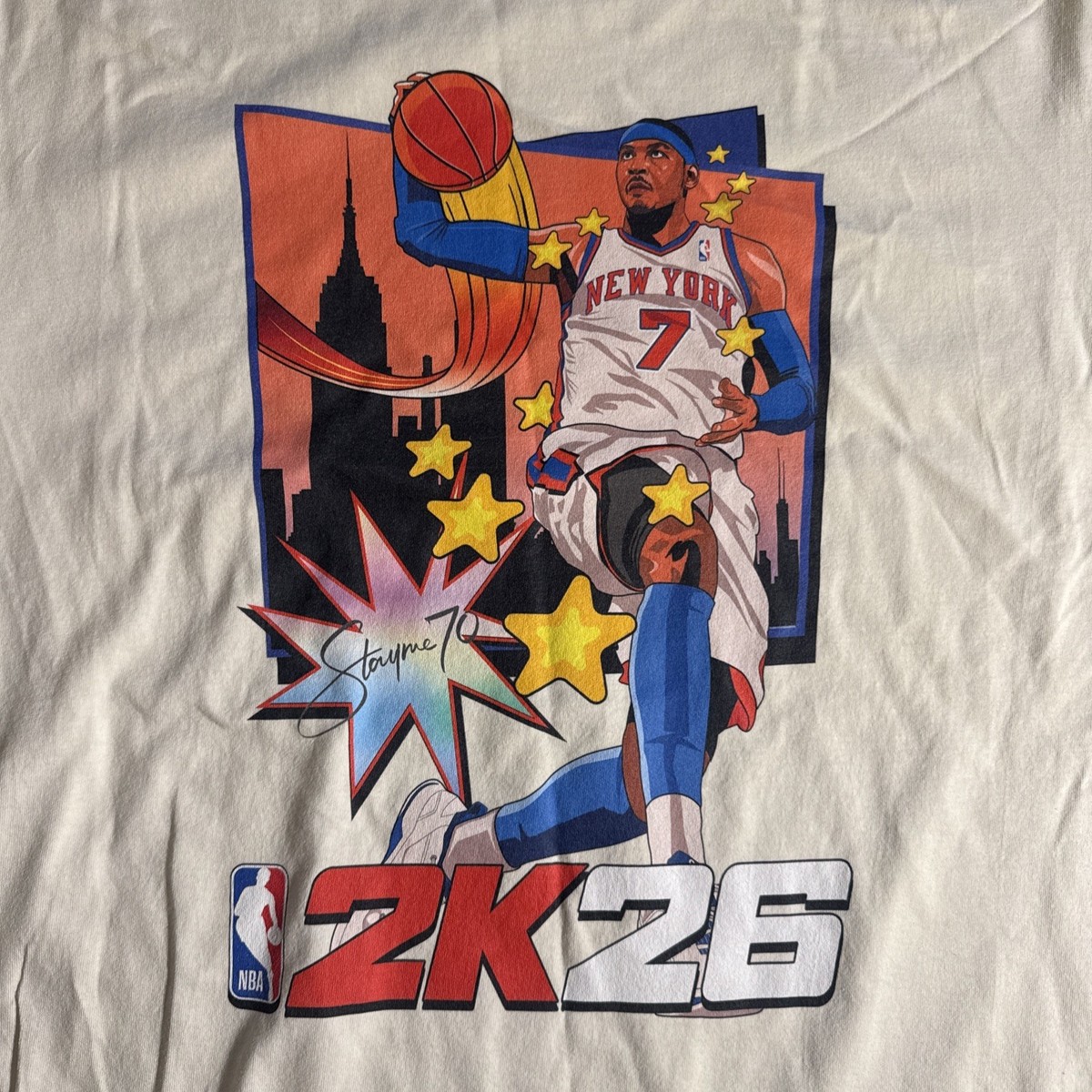 BNWOT Carmelo Anthony New York Knicks NBA 2K26 T-Shirt - Size