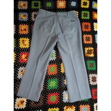 Vintage Scandia Woods Business Pants 1970s Polyester Blue Size 35x25.5
