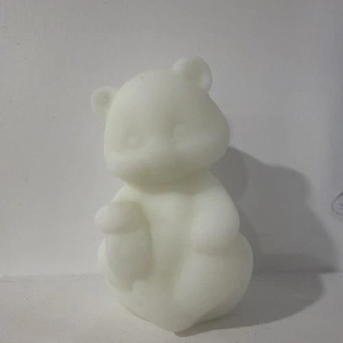 Vintage Fenton Art Glass White Satin Bear Figurine Not Decorated
