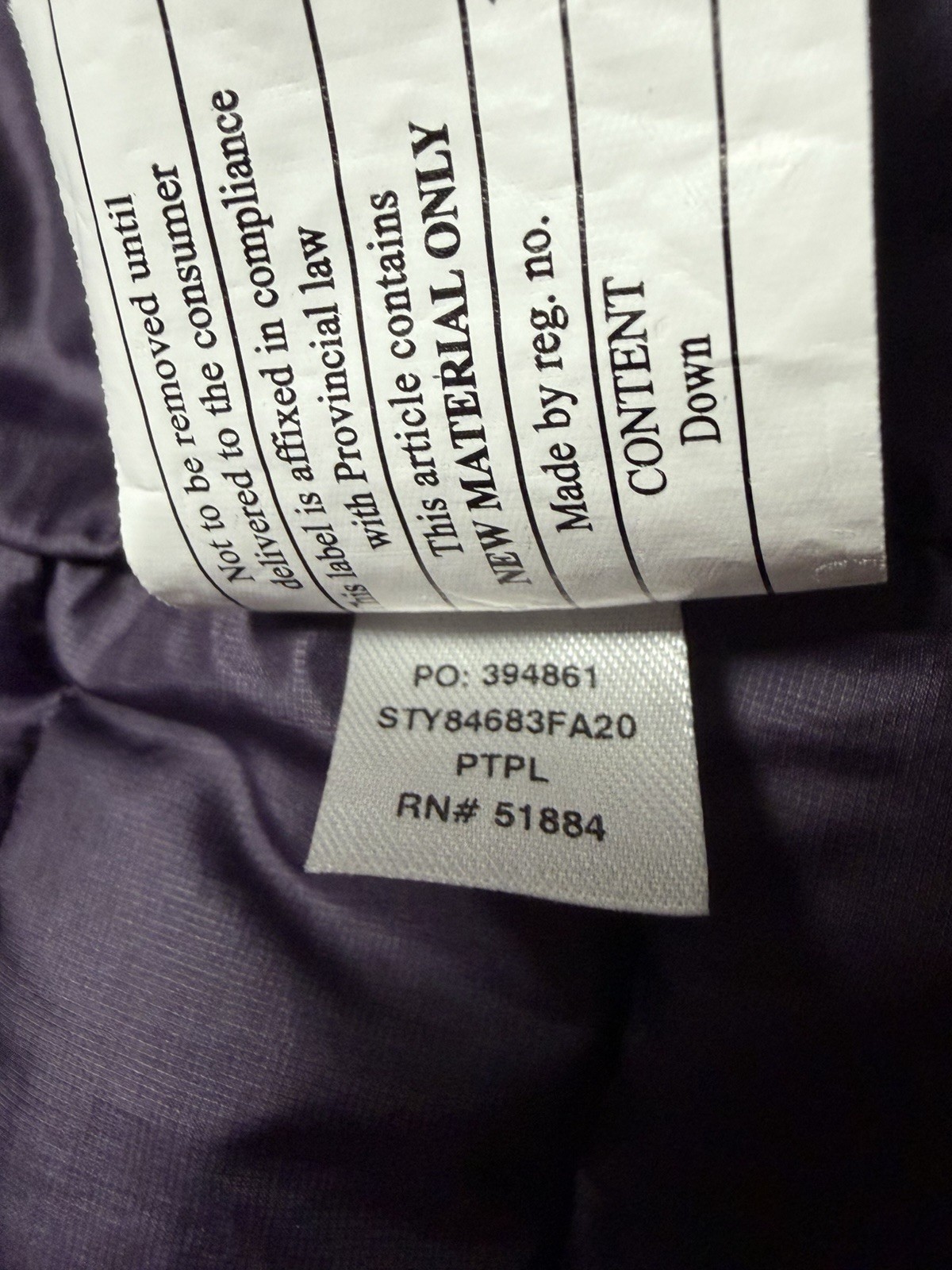 Patagonia Jacket Womens XL Purple Goose Down Sweater Puffer Full Zip 84683 HOLE thumbnail 13