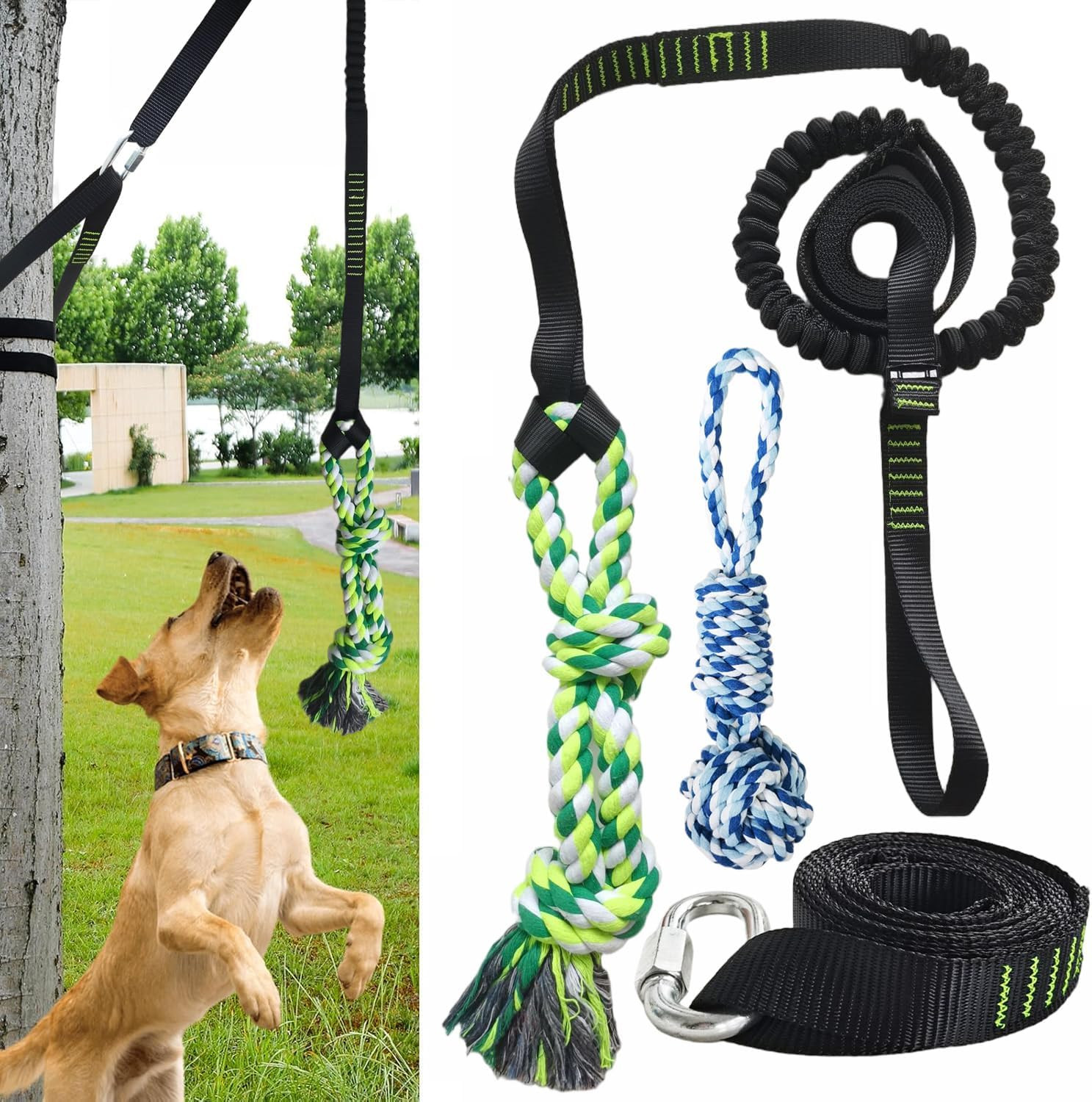Giocattolo Elastico per Cani Da Solo Appeso All'Albero, Giocattolo Interattivo p
