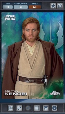 Obi-Wan Kenobi Blue Refractor Epic 150cc - Star Wars Card Trader Topps Chrome
