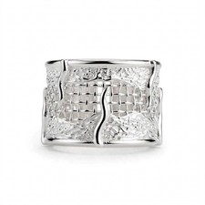 Zeldaea - Breiter Flecht-Ring , 925 Silber, S...