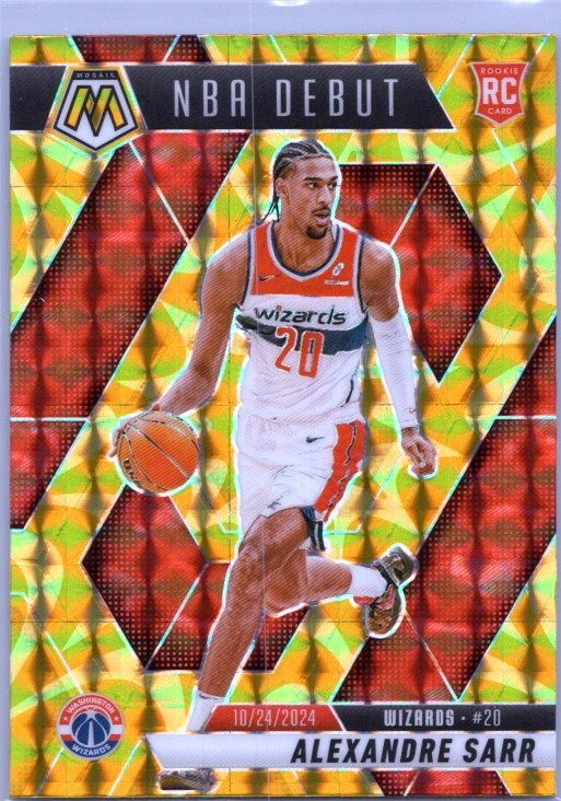 2024-25 Panini Mosaic #254 Alexandre Sarr Reactive Yellow Mosaic