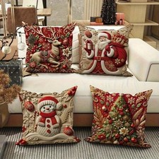 Christmas Pillow Cover 45x45cm Decorative Cushion Case Xmas Home Decor