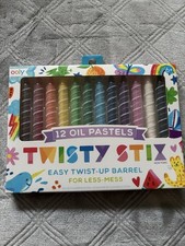 Lot de 12 pastels à l’huile OOLY Twisty Stix fournitures d’art pour enfants neufs dans leur boîte