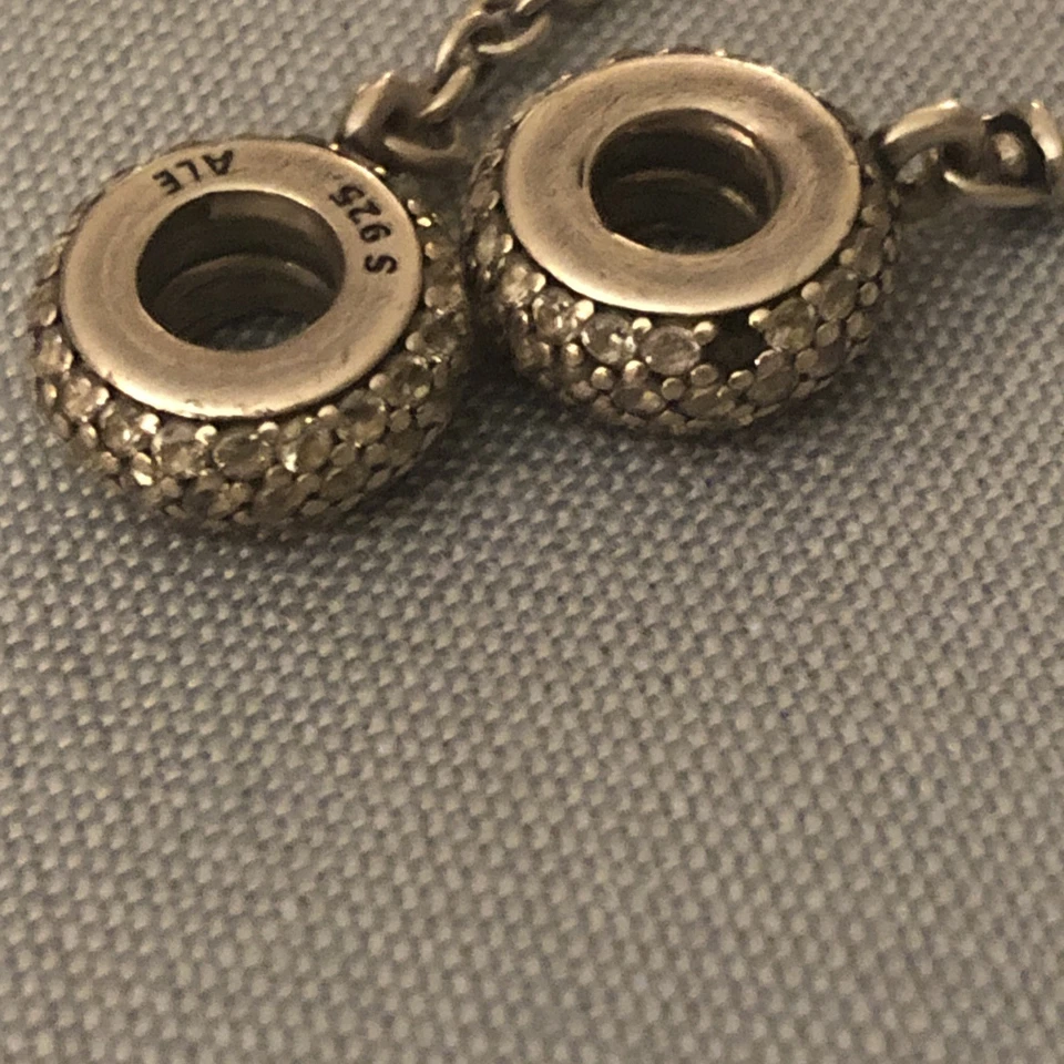 Pandora ALE 925 plata esterlina pavé inspiración cadena de seguridad encanto Foto 4 de 4